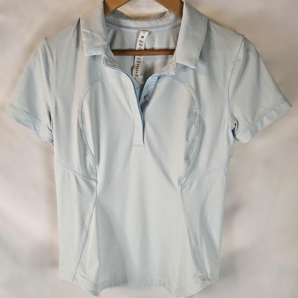 Lululemon Women's Light Blue Polo Shirt